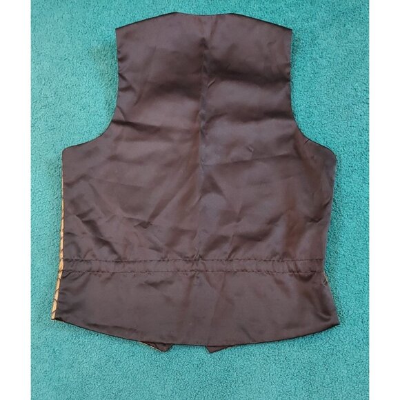 Edwards Vest Black and Gold Formal Casual Lattice Print Button Up Vest - Picture 9 of 9